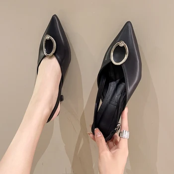 Летние новинки для европейских и американских дам 2023 года, легкие пикантные модные босоножки на высоком каблуке с мелким вырезом, женская обувь для вечеринок