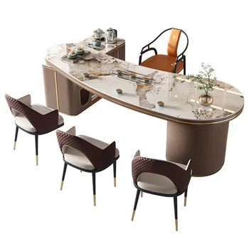 Сочетание легкого роскошного простого современного офисного стола и стула President