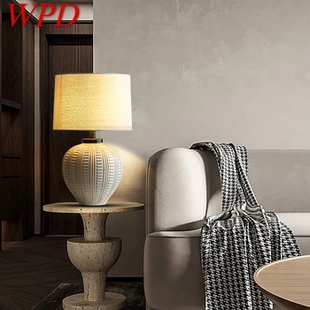 Настольная лампа WPD Nordic Ceramics Современное Искусство Гостиная Спальня Кабинет Оригинальная Светодиодная Настольная лампа из латуни
