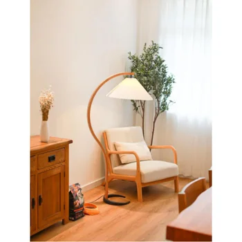 Скандинавский современный минималистичный одноместный стул из массива дерева и ткани, маленький ленивый стул, балконный стул, одноместный диван, кресло, спальня, комната отдыха