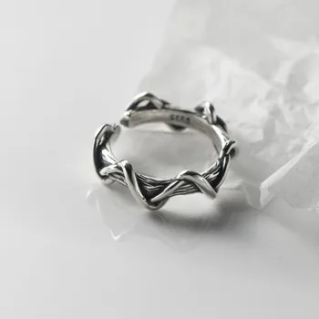 Винтажные панк-хип-хоп Тайские серебряные кольца-манжеты Для женщин, девочек, ювелирных изделий для свадебной вечеринки, подарков jz750