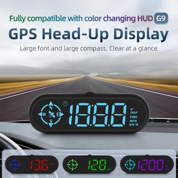 G9 HUD GPS Спидометр Автоматический цифровой измерительный дисплей с системой охранной сигнализации Автомобильный датчик Электронные аксессуары