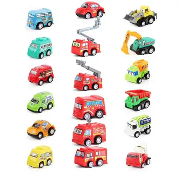 Откатные машинки Откатные игрушечные машинки Push And Go Vehicle Комплект машинок с пожарной машиной Модель такси Mini Откатные машинки Грузовики для малышей