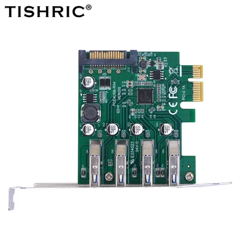 TISHRIC PCIE От 1 до 4 портов USB 3.2 Карта расширения Дополнительная карта D720201 Система поддержки управления Win xp/Vista/7/8/10/11 32- разрядная версия/64-разрядная