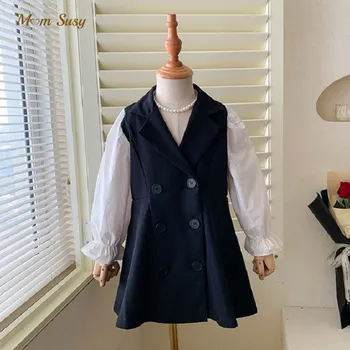 Модный костюм в стиле пэчворк для маленьких девочек, платье-куртка, повседневное пальто для маленьких детей, весенне-осенняя верхняя одежда для малышей, одежда от 1 до 7 лет