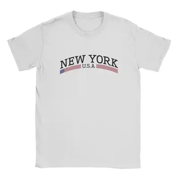 Нью-Йорк, Соединенные Штаты, Мужские футболки, Бруклин, Нью-Йорк, США, Повседневные футболки из чистого хлопка, круглый вырез, Футболки с коротким рукавом, Оригинальные топы