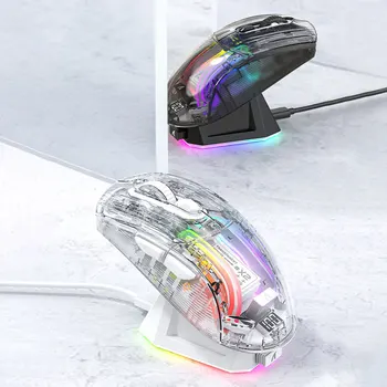 Беспроводная геймерская мышь с RGB-подсветкой, 3 режима, электронные соревновательные мыши, совместимые с Bluetooth 5.0/2.4 G/USB-C для киберспортивного офиса