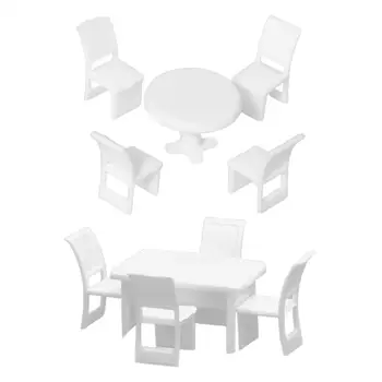 1/50 Мини-стол со стульями Деревенские игрушки для хобби, аксессуар для диорамы, миниатюрный стол и стулья, набор для песочного стола, Диорама