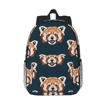 Рюкзаки с лицом красной панды, Подростковая сумка для книг, детские школьные сумки с героями мультфильмов, Дорожный рюкзак, сумка через плечо Большой емкости