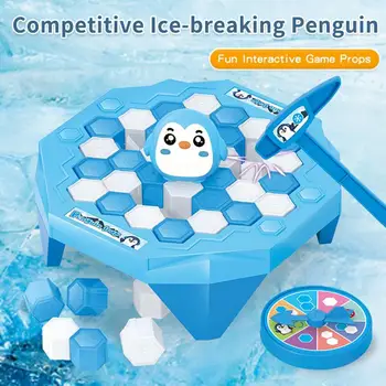 Дети спасают пингвина, разбивая лед, Интерактивная игра для родителей и детей, забавные семейные игрушки-ловушки для пингвинов, настольные кубики льда, Балансирующая игрушка