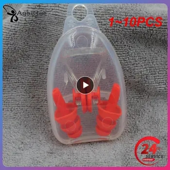 1 ~ 10ШТ высококачественных водонепроницаемых силиконовых затычек для ушей для плавания, зажима для носа, упакованные в коробку затычки для ушей для серфинга, дайвинга и обучения