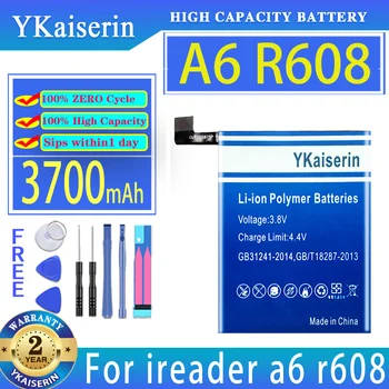 Сменный аккумулятор YKaiserin емкостью 3700 мАч для цифровых аккумуляторов ireader A6 R608
