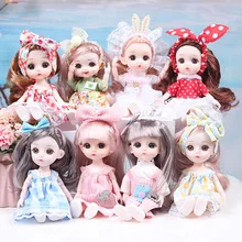 17 см Куклы 1/8 BJD Кукла Принцесса Одеваются Boneca Детские Игрушки с 13 Суставами Куклы для Девочек Куклы с Несколькими Суставами Детские Подарки на День Рождения