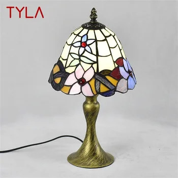 TYLA Европейская стеклянная настольная лампа LED Vintage Fine Creative Настольный светильник для дома, гостиной, прикроватной тумбочки в спальне