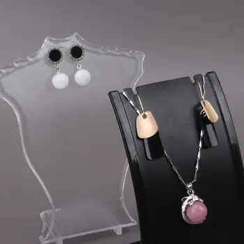 Прозрачная Акриловая витрина для ювелирных изделий, Ожерелье, серьги, Подставка для показа ожерелья, Стойка для демонстрации сережек, Мода