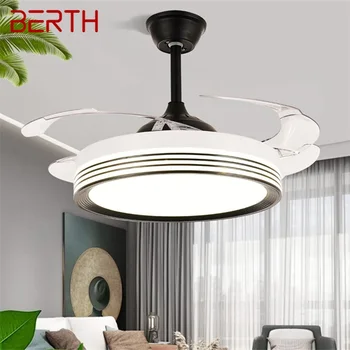 Подвесной потолочный вентилятор, Невидимая лампа с дистанционным управлением, современный простой светодиодный светильник для дома, гостиной