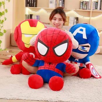Disney Peluche Marvel Avengers Мягкие плюшевые игрушки Капитан Америка Железный Человек Человек-паук Куклы из фильмов Рождественские Подарки для детей