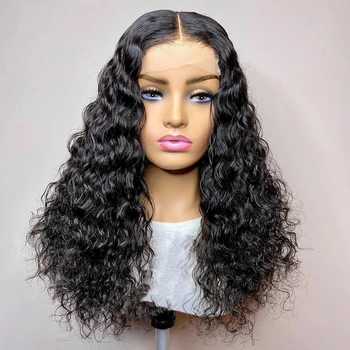 AIMEYA, парики с глубокими вьющимися кружевами спереди для чернокожих женщин, синтетический парик с кружевами, предварительно выщипанный из детских волос, Кудрявые парики естественного вида