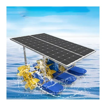 Водяной насос для солнечной оксигенации постоянного тока 48 В с 2 импеллерами, аэратор с лопастным колесом солнечной энергии для рыбоводного пруда