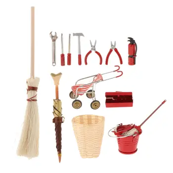 14x Набор мини-инструментов для Украшения маленького Домика, миниатюрные Инструменты для фермерства в Сказочном Саду