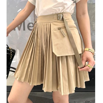 2023 Новая женская юбка-полукомбинезон, Летняя рабочая одежда с допамином, плиссированная короткая юбка, женская юбка с высокой талией
