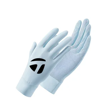 Женские солнцезащитные перчатки Ice Silk 2023 с модным принтом, быстросохнущие и дышащие Эластичные перчатки для езды на велосипеде и вождения