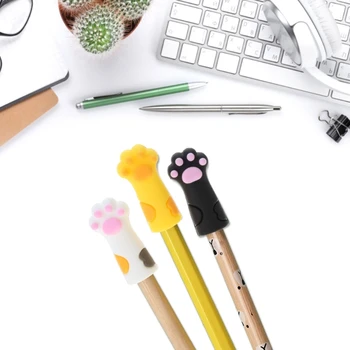 3шт Силиконовый карандаш Карандаш для животных Кошачья Лапа Карандаш с зажимом на карандаше для детской Студенческой игры Награда