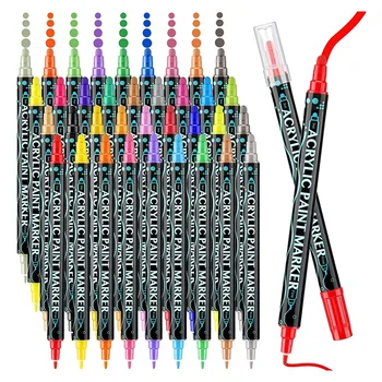 36 цветов, акриловые маркеры, ручка с мелким точечным наконечником, металлическая ручка классических цветов для взрослых и детей