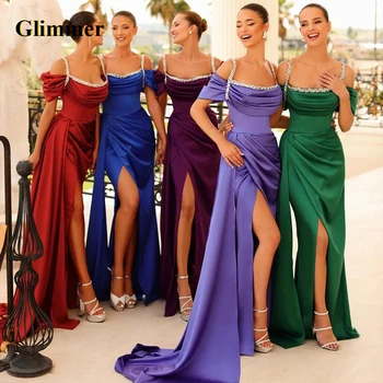 Мерцающее Простое вечернее платье на тонких бретельках, вечерние платья для выпускного вечера Настраиваемых цветов Abendkleider Vestidos De Gala Для женщин 2023