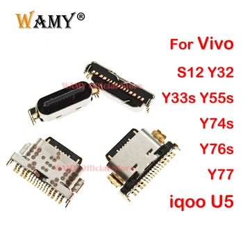 10-50 шт. Тип C Зарядная Станция через USB Зарядное Устройство Порты и Разъемы Разъем для Vivo S12 Y32 Y33s Y55s Y74s Y76s Y77 iqoo U5