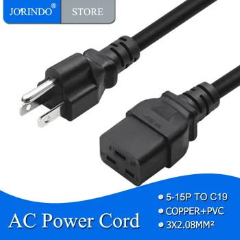 Трехконтактный штекер американского стандарта JORINDO к кабелю питания IEC320 C19, соединительный кабель удлинителя Nema 5-15P-16A C19