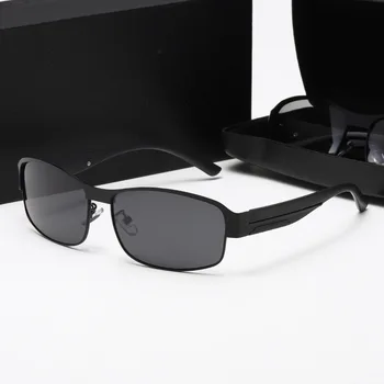 Поляризованные солнцезащитные очки Для мужчин, солнцезащитные очки для вождения, велосипедные очки, Фотохромные очки, прямоугольные очки из сплава UV400 Оттенков