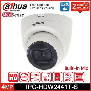 Dahua IPC-HDW2441T-S 4-Мегапиксельная IP-камера WizSense ИК-Купольная камера с фиксированным фокусным расстоянием POE Встроенный микрофон Слот для карты Micro SD IP67 SMD Plus
