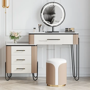 Туалетные столики из массива скандинавского дерева для домашней мебели Туалетный столик для макияжа Спальни Бытовая Отделка