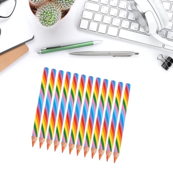 Деревянные наборы карандашей радужного цвета, разноцветные карандаши для рисования взрослыми и детьми, разноцветные радужные карандаши