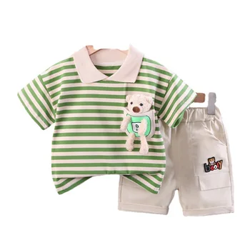 Летний комплект для мальчиков, западный детский комплект из двух предметов с коротким рукавом, одежда для бэби-бумеров, детская одежда 0-5 лет