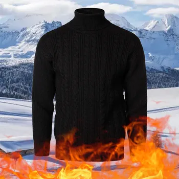 Мужской утолщенный свитер с высоким воротом, осенне-зимний теплый мужской свитер с высоким воротом, сохраняющий тепло, мужской джемпер, мужская одежда