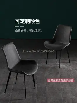 Скандинавский Постмодернистский Легкий Роскошный обеденный стул, Современный минималистичный Домашний Модный дизайнер, Чистый Красный, Настраиваемый Креативный Кожаный стул