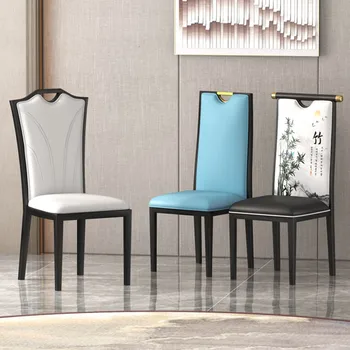 Новый обеденный стул в китайском стиле Легкие роскошные стулья для ресторана отеля для обеденного стола железные стулья для банкетного зала с высокой спинкой
