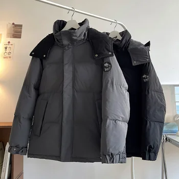 Зимнее пальто Parker, мужское повседневное свободное утолщенное теплое пальто с капюшоном, большая ветрозащитная куртка, модное мужское хлопковое пальто