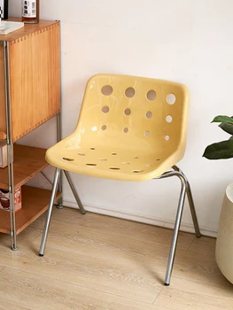 Обеденный стул со спинкой в скандинавском стиле, стол для косметики, стул для дизайна, магазин чая с молоком, мебель для дома, стулья с акцентом для гостиной