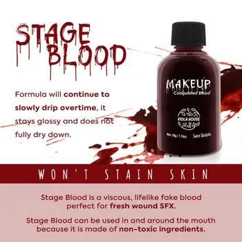 Плазменный набор для косплея с поддельной кровью на вечеринку Реалистичный набор поддельной крови на Хэллоуин для стекания брызг крови, стирающийся шрам для макияжа
