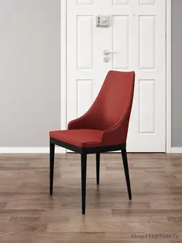 Обеденный стул Nordic из массива дерева Домашнего качества, Роскошная Дизайнерская Спинка, Дымчатая Ножка С Кожаным обеденным стулом для кресла