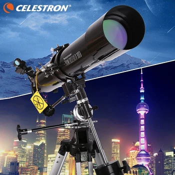 Celestron-Профессиональный астрономический телескоп Powerseeker 80EQ, Наблюдение за Луной, Большой объектив, EQ2, Немецкий Экваториальный